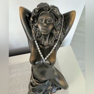 Elegant Lite Blue Aquamarine in Sterling Silver Necklace. Length 8.5”